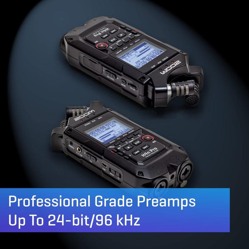 Gravador Zoom H4n Pro - 24-bit/96kHz - Preto - Gravador de Voz
